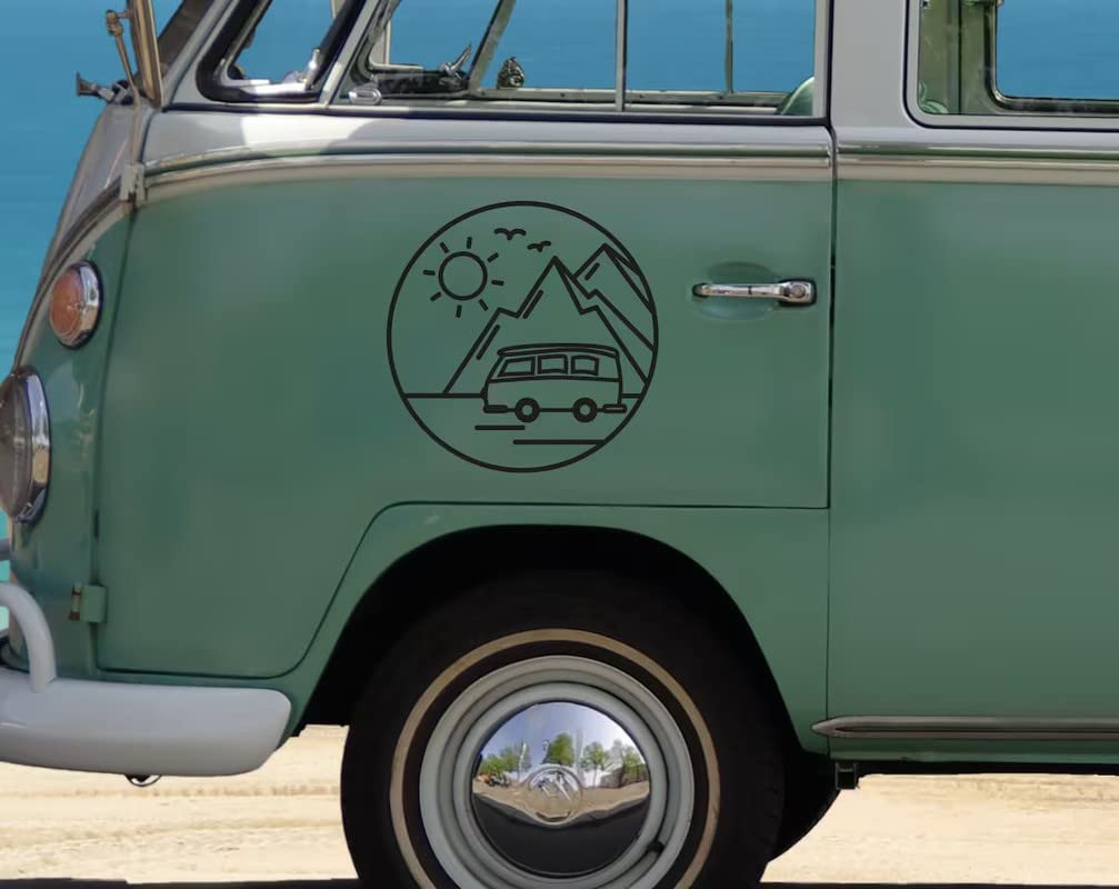 LYOMAN® Berge Kreis Van Sonne Car Sticker Exterior Car Camper Sticker Decal Vinyl