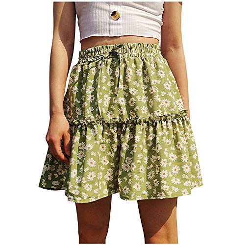 Aniywn summer floral mini skirt, womens daisy print zipper mid wa…