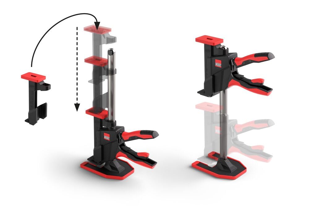 Bessey Beyceps Installation Kit Bey-Ik, 1 X Verlängerungsadapter / 1 X Schieneneinheit, Bis Zu 60 Kg Hubkraft, Gewicht 1,23 Kg