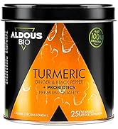 250 Kurkuma Kapseln Bio + PROBIOTIKA, Ingwer und schwarzem Pfeffer | Curcuma Kapseln Bio Hochdosi...