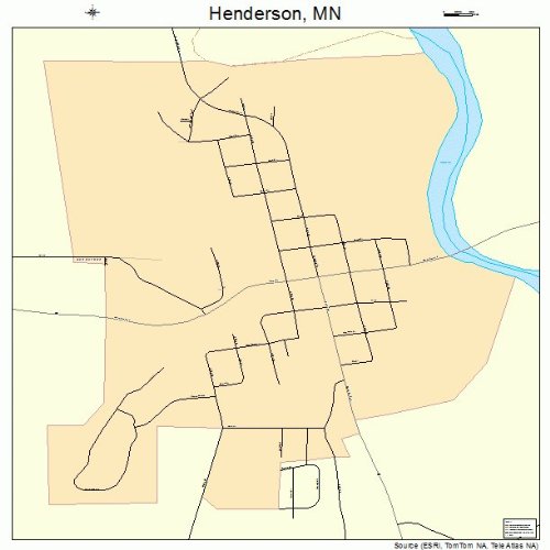 Large Street & Road Map of Henderson, Minnesota MN Printed poster size wall atlas of your home