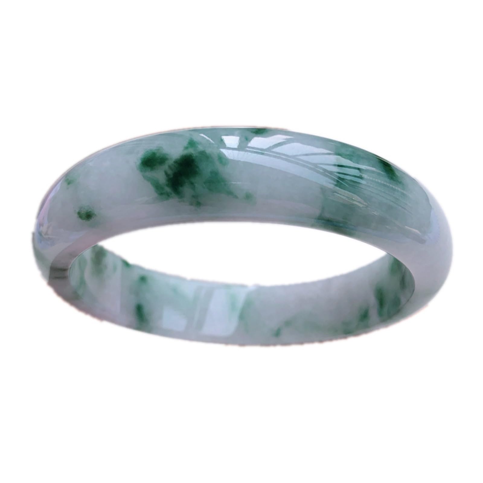 Bracelet en jade jadéite véritable fleur verte 54mm certifié authentique - 4