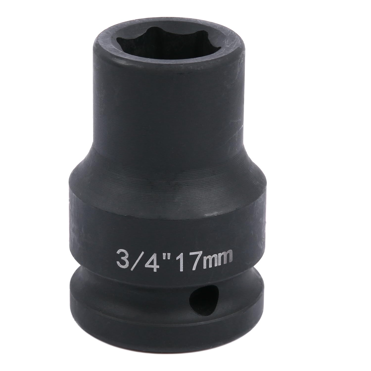 Uxney 3/4" Drive 17mm Impact Socket，6-Point Chrome Molybdenum Steel, for Heavy-Duty Truck and Automotive Repair, Metric