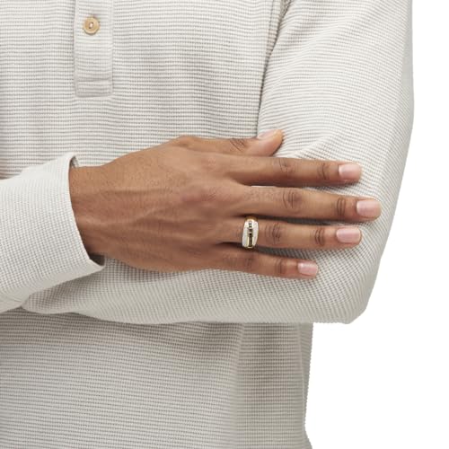 Palm Beach Jewelry Men's Square-Cut Genuine Red Garnet and CZ 14k Gold over .925 Silver Channel-Set Ring4