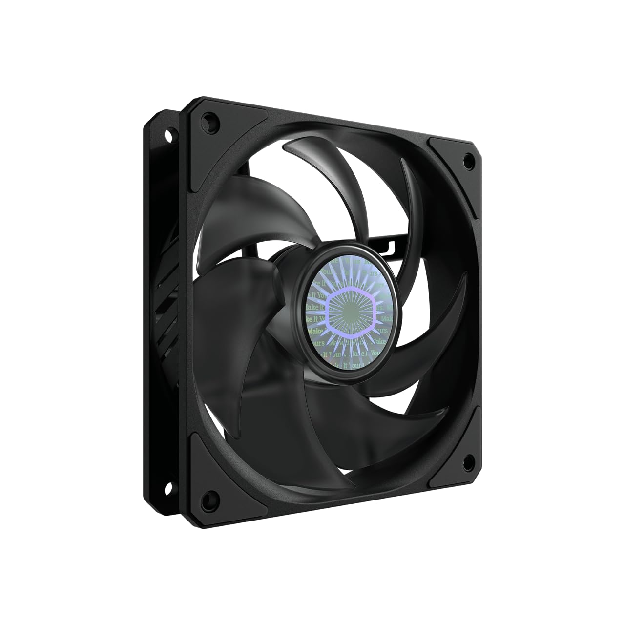 Cooler Master SickleFlow 120 V2 All-Black Square Frame Fan, Air Balance Curve Blade, Sealed Bearing, 120mm PWM Control for Computer Case & Liquid Radiator