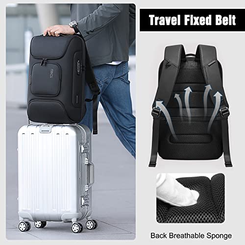 Anti-theft Backpack Business Laptop Handbag Travel Large Daypacks fits 15.6 Inch Laptop with USB Charging Port Computer Bag Bookbag for Women Men Waterproof Rucksack Black4