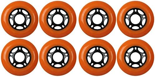 KSS Outdoor Asphalt Formula 89A Inline Skate X8 Wheels, Orange, 76mm