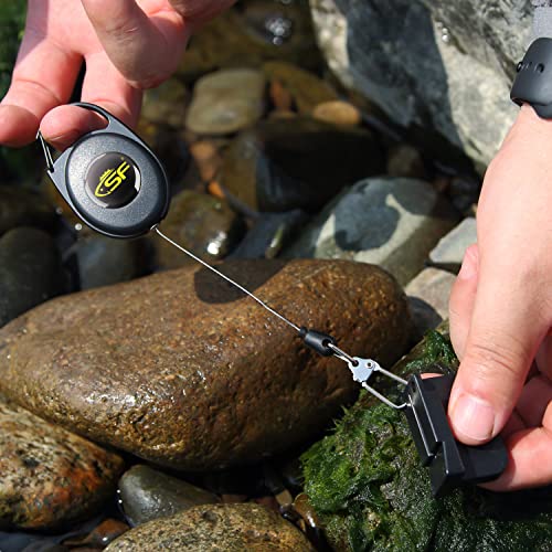 SF Fly Fishing Zinger Retractor 3 Pcs Steel Cord Black, Zinger Aluminum Alloy Hook 3PCS - Image 4