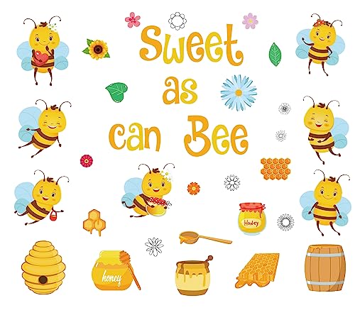 Image of IARTTOP Bee Wall Stickers Honeypot Bee Wall Decal Sunflower Bee Wall Sticker for Bedroom Classroom Living Room Decoration