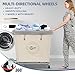 STORAGE MANIAC Commercial Laundry Hamper with Heavy Duty Steel Frame, 320 L Industrial Laundry Basket Cart with Wheels for Hotel, Home, Laundry Room, 31.7''L x 19.3''W x 30.91''H, Large Beige
