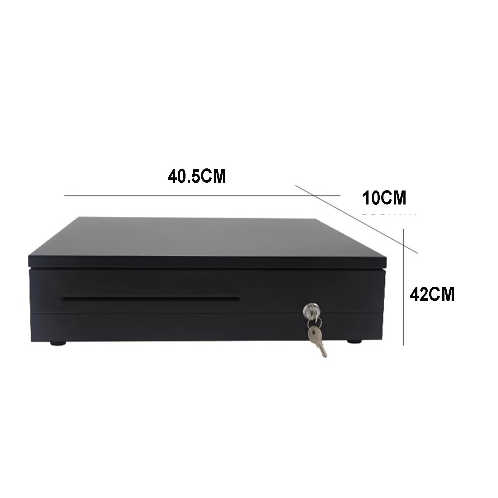 Caja registradora con llave, cajero de caja regist Bandeja de dinero for cajón de efectivo, bandejas extraíbles for cajón de efectivo, ranura for medios negra resistente for sistema de punto de venta(