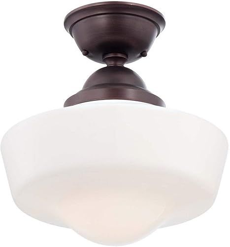 Miniatura 2 de Minka Lavery 2257-576 1 luz de montaje semiempotrado en estilo tradicional - 14.5 pulgadas de alto por 13.75 pulgadas de ancho, acabado de bronce