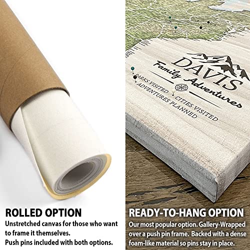 Holy Cow Canvas Personalized United States Map On Canvas With National Parks & Monuments, Customize, Us Map With Pins To Mark Travels National Parks Map With Push Pins (Cities, Parks & Monuments) #TOP6