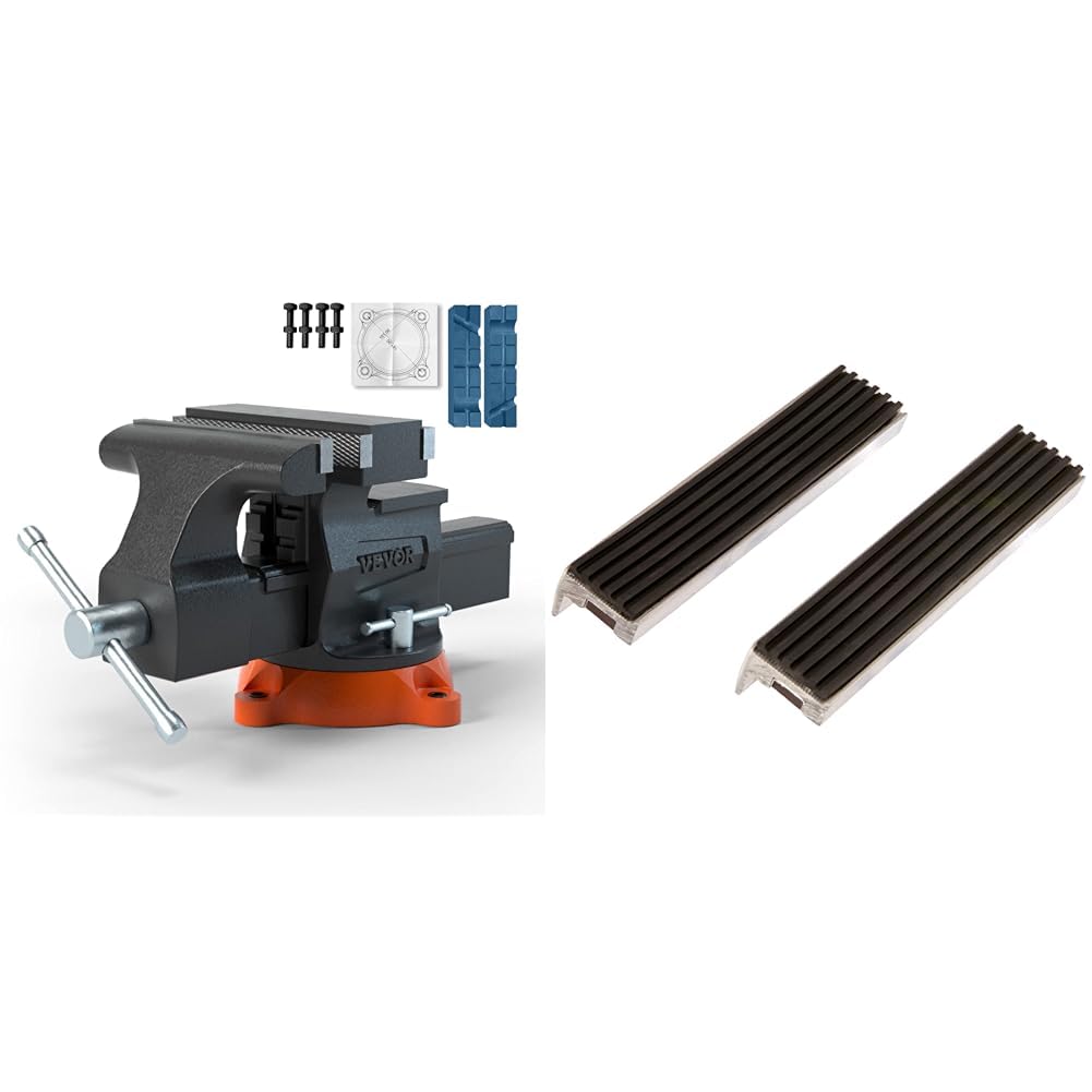 VEVOR Étau Établi Polyvalent Largeur Mâchoire 16,7 cm Étau Atelier Enclume Fonte Ductile Ouverture & BGS 3045 | Mors de protection pour étau | aluminium | largeur 150 mm | 2 pièces