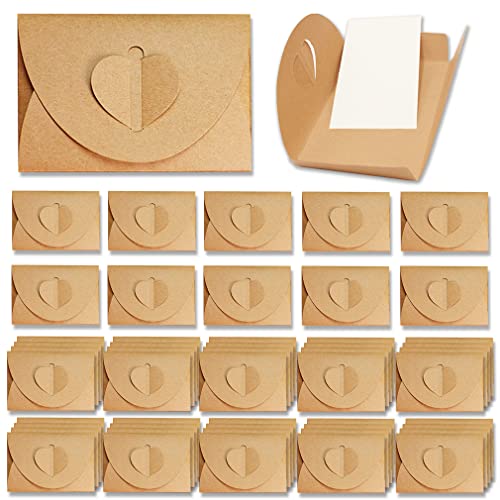 Set da 100 pezzi, mini buste in carta kraft da 50 pezzi con 50...