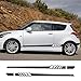 YKANZS 2 pièces    Film de Vinyle Autocollant de Bande latérale de Voiture, pour Suzuki Swift SX4 Jimny Ignis Alto Samurai Baleno Grand Vitara