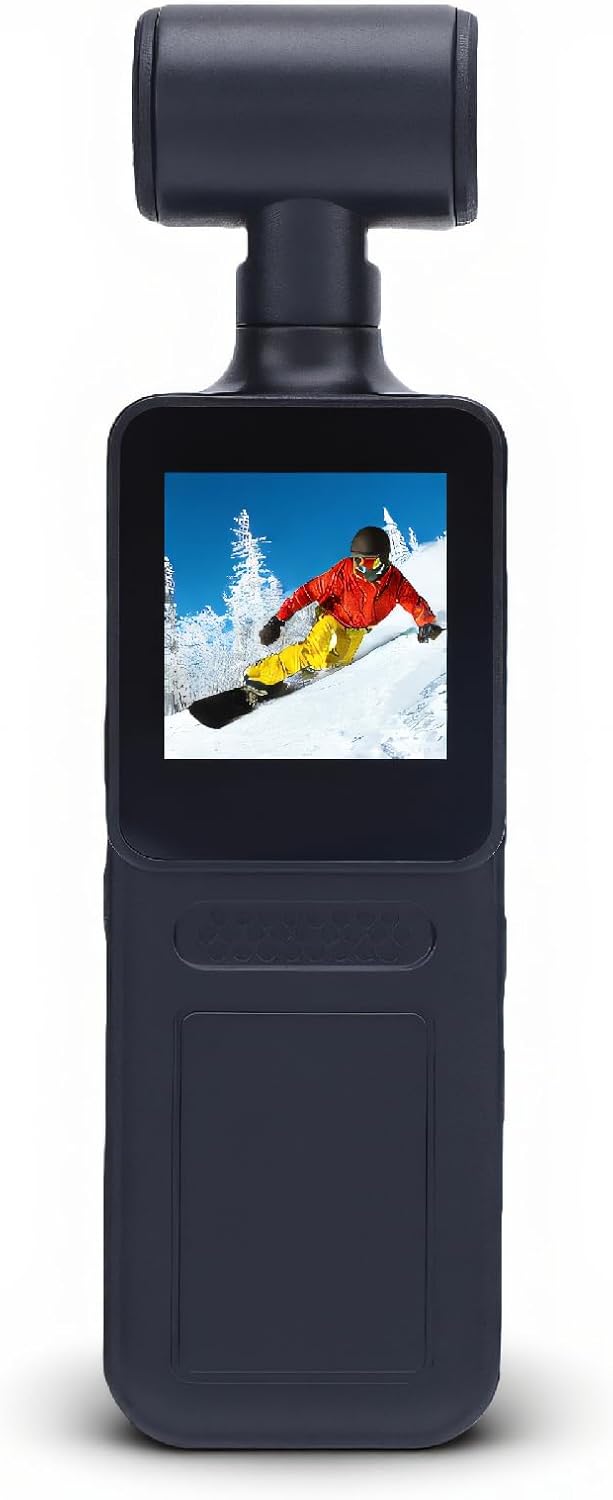 Tangxi 4K WiFi Action Camera, 40MP Vlogging Cameras with 1.3" HD Screen, 180° Rotatable Lens, 135° Ultra Wide, APP Control, Handheld Video Camcorder with Clamp, for Sports