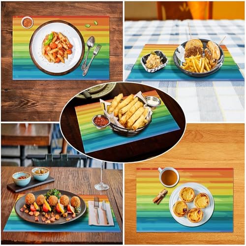 Sets de table multicolores en PVC pour décoration de fête et restaurant - 6