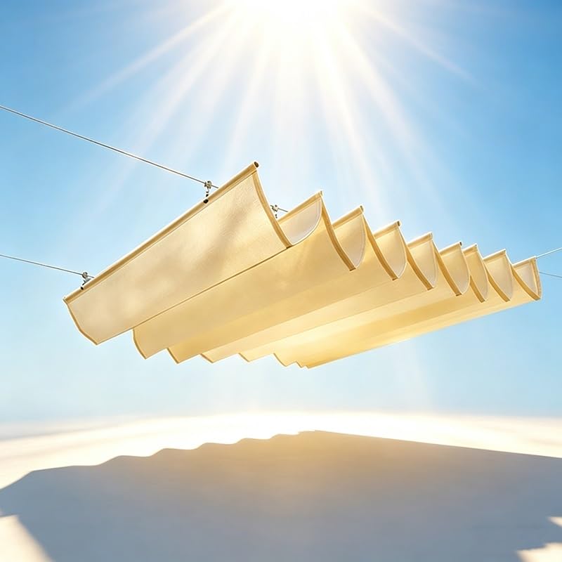 Voile d'ombrage rétractable ondulée auvent pare-soleil anti UV pour cour