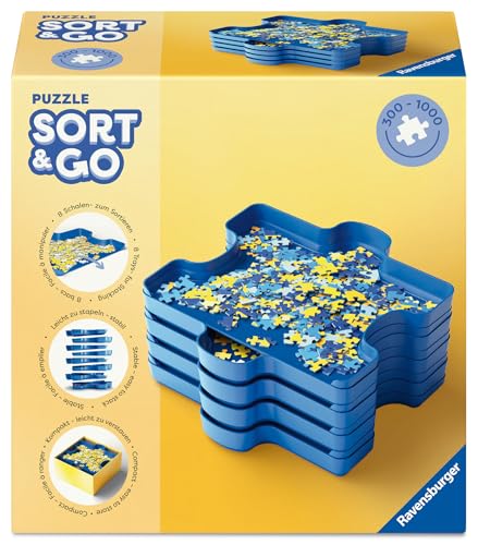 Ravensburger Puzzle Sort & Go 12001674-8 stapelbare Puzzle-Sortierschalen zum einfachen Sortieren und Aufbewahren von Puzzleteilen Ideales Zubehör für Puzzler