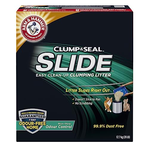 Arm & Hammer Clump & Seal Slide Clay Cat Litter, Non-Stop Odour Control, 12.7kg, 7 Days of Odour Control, Dust Free, Clumping Litter (Pack of 1)
