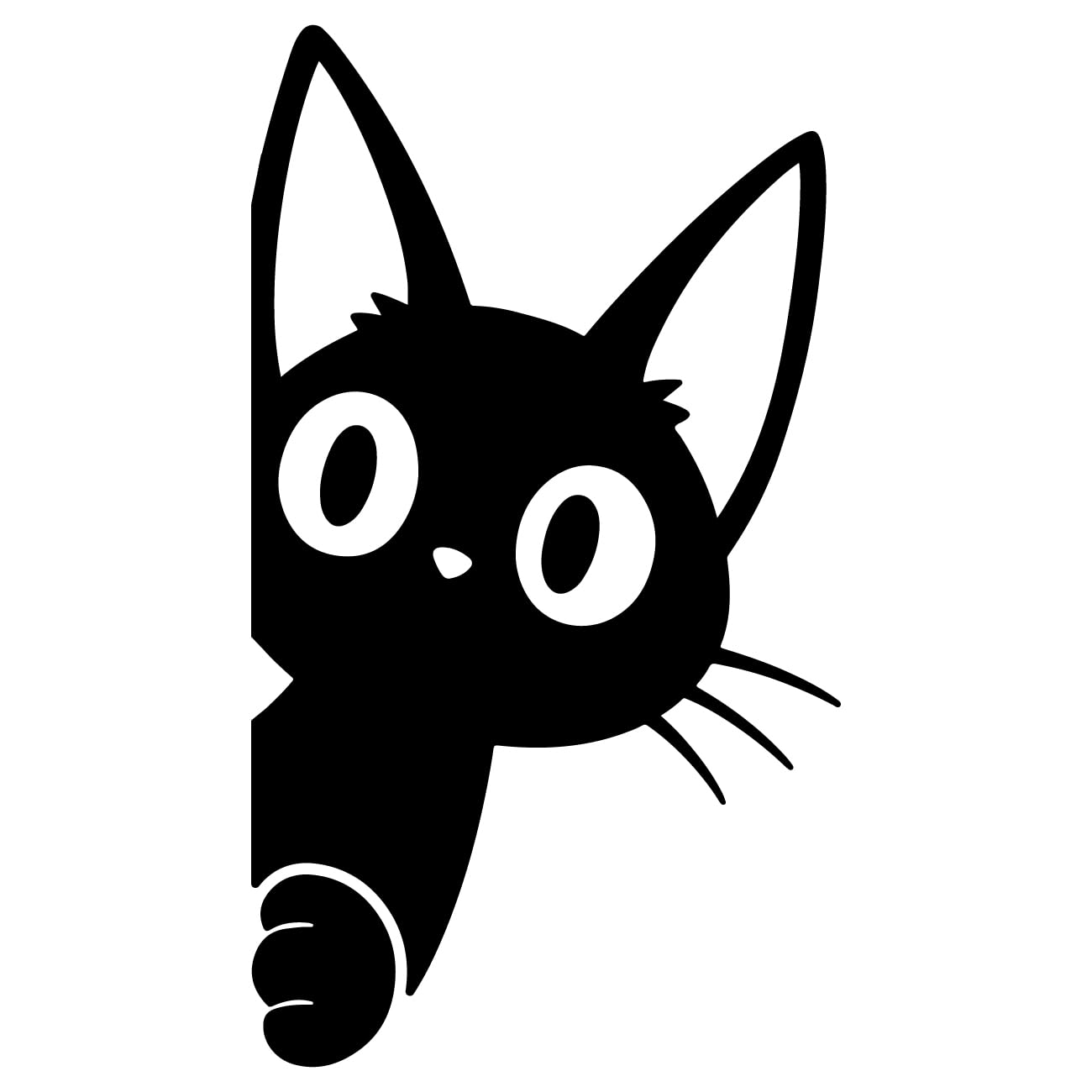 Amazon.co.jp: チラッとのぞく黒猫ステッカー（ブラック） (右向き