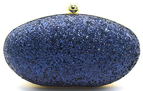 TOOBA Handicraft Hand Embroidered Box Clutch Bag Purse for Bridal, Casual, Wedding (Metallic Navy Blue) (B07TVV98BJ) Amazon Price History, Amazon Price Tracker
