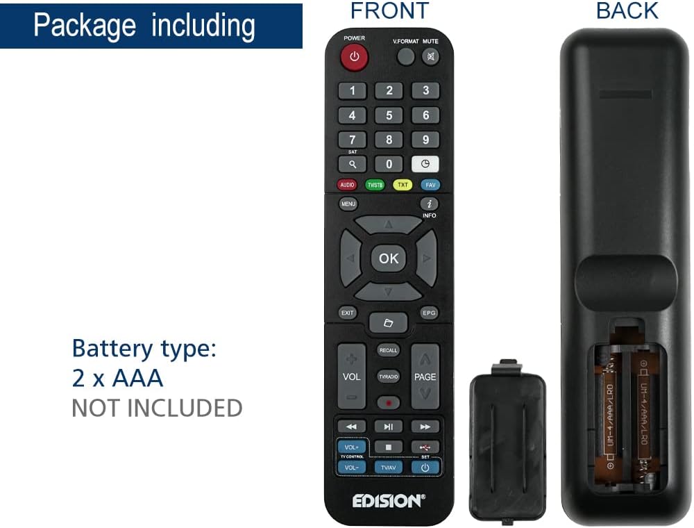 Battery compartment of Edision EDI-RCU 4 Learn remote control