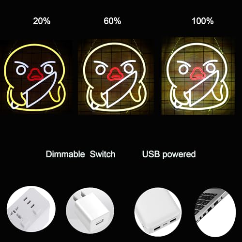 Murder Duck Neon Sign with Knife Duck Lamp Led Neon Light Up Sign for Wall Decor Game Room Man Cave Birthday Holiday Gift