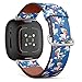 CJBROES Replacement Leather Watch Band, Compatible with Fitbit Versa 3 and Fitbit Sense of Wristband Bracelet Accessory - Cute Unicorn rainbowings on
