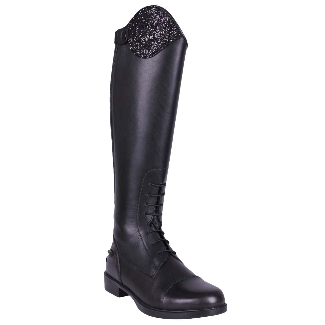QHP Romy Junior - Botas de equitación (piel, diseño intercambiable), color negro
