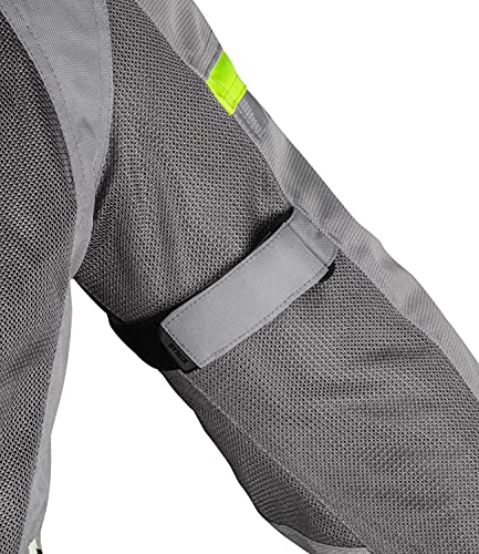 Image of RYNOX AIR GT 3 RIDING JACKET GREY HI-VIZ GREEN (S) (WITHOUT LINERS)