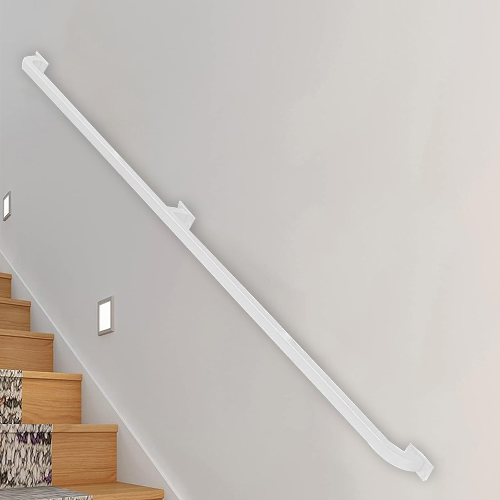 Lanmmraifc Women's White Staircase Handrail For Stairs Indoor Outdoor Steps, 1M 120Cm 1.5M 2M 250Cm 3M Stair Railing Hand Rails For Wall Mounted Stairway Handrail - (Size : 11.5Ft/350Cm)