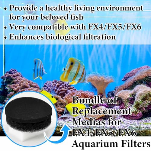 Image of Threlaco 24 Pcs Aquarium Filter Media Kit Compatible with Fluval Fx4 /Fx5 /Fx6 Filters, 4 Bio-Sponge Pads, 6 Bio-Sponge Block, 6 Activated Carbon, 4 Carbon Foam Pad, 2 Silicone Lube, 2 Ceramic Rings