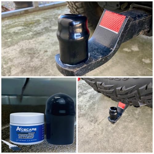 Image of ACECARE 5oz Trailer Hitch Lubricant with 1 PCS of Hitch Ball Cover - Reduces Friction & Wear on Balls, Pins, Locks | Essential Camper & Travel Accessory (5oz Grease+Hitch Ball Cover2-5 /16'')