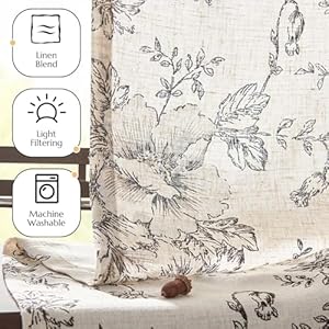 Vangao Linen Kitchen Curtains Floral Tier Drapes 24 Inch Farmhouse Botanic Cafe Curtains Small Window Drapes Rustic Half Window Treatments for Living Room Bathroom Laundry 2 Panels Black on Beige Vangao Linen Kitchen Curtains Floral Tier Drapes 24 Inch Farmhouse Botanic Cafe Curtains Small Window Drapes Rustic Half Window Treatments for Living Room Bathroom Laundry 2 Panels Black on Beige