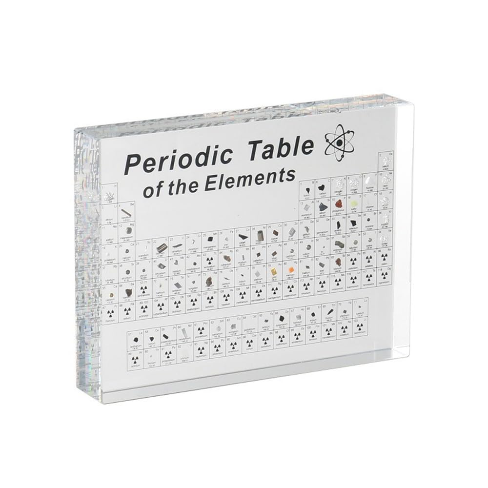 POFET Tavola Periodica, Display Periodico in Acrilico con Elementi Strumento didattico, Studente Insegnante Giorno di Scuola Regali di Compleanno Decorazione Artigianale, Display di Elementi Chimici