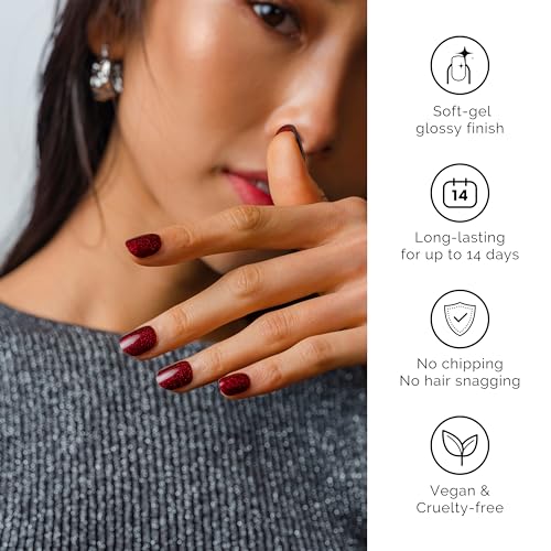 NAILOG Semi Cured Gel Nail Strips (20 Extra Long Stickers), Red Carpet - Image 3
