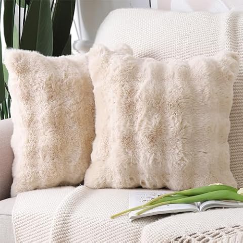 MADIZZ Plush Wool Pillow Covers Cover