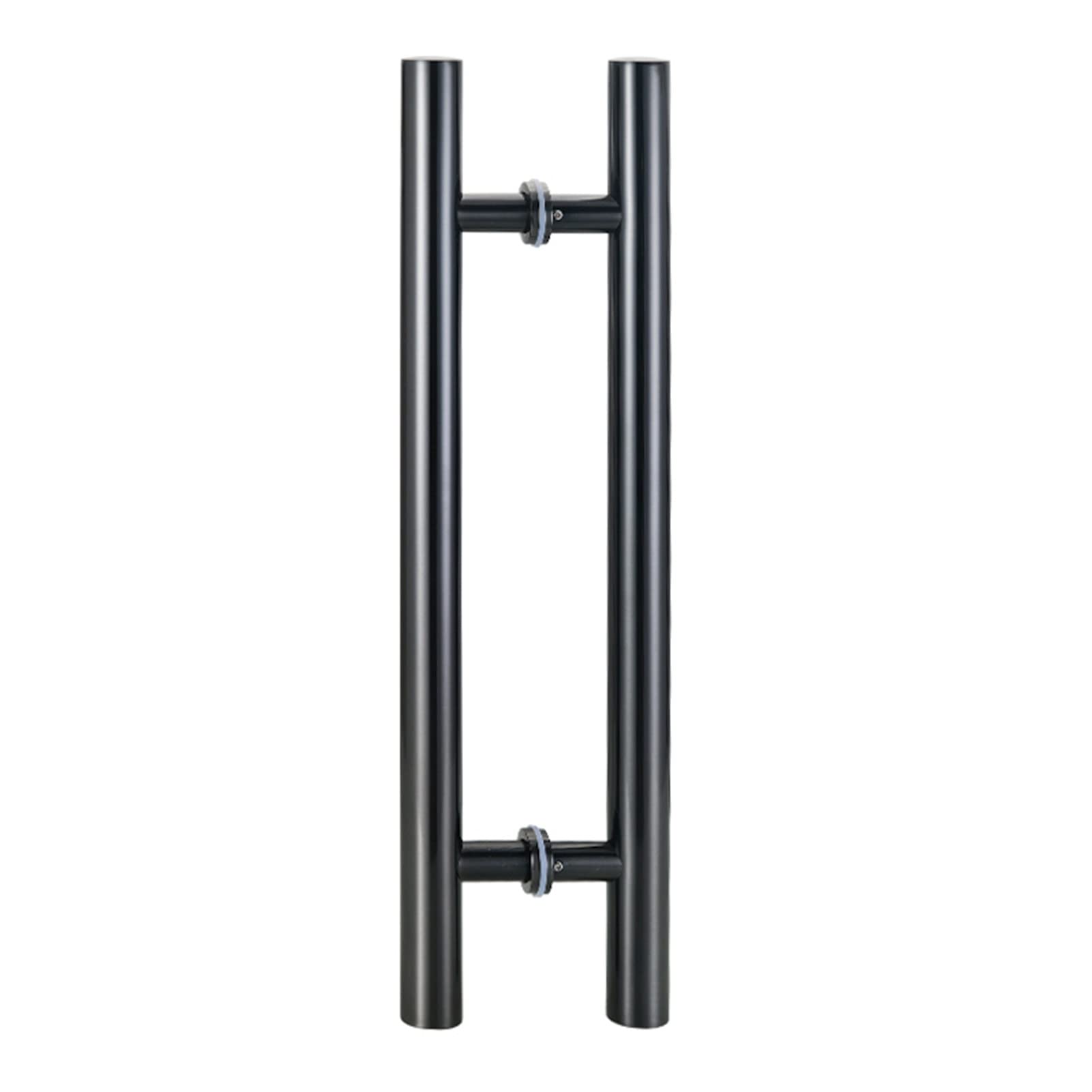 UGZPWQLNX Stainless Steel Round Tube Glass Door Handle, Sliding Glass Door Handle 2-Sided Push Pull Entry Bath Shower Bar Round Multi Size(Black,120Cm(47 1/4In)*90Cm)