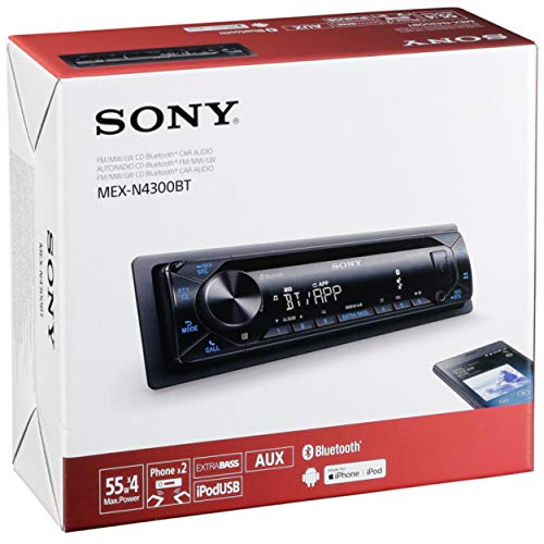 Sony Mex-N4300Bt Built-In Dual Bluetooth Voice Command Cd/Mp3 Am/Fm Radio Front Usb Aux Pandora Spotify Iheartradio Ipod / Iphone Siri And Android Controls Car Stereo Receiver With Alphasonik Earbuds #TOP5