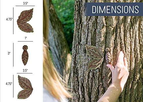 NAT & Jules Pinecone Butterfly Brown 3 inch Resin Stone Outdoor Tree Face Statue