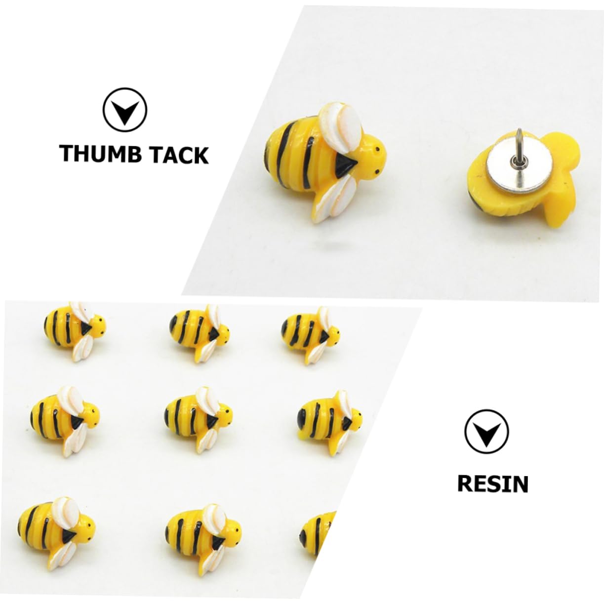 60stücke Kreative Bienenförmige Pinnadeln Handgefertigte Pushpins Für Schule Büro Und Dekoration