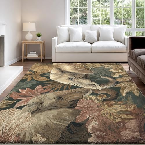 Genérico Beige Oro Alfombras para Sala de Estar, Lavables, Antideslizantes 60 x 120 cm, Dormitorio Cocina Comedor Alfombra de Interior de Pelo Corto Minimalista Exquisito Lujo Animales Alfombras