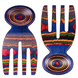 MYRAINBOW Salad Tongs, Salad Hand, Pakkawood Salad Tongs for Serving, Serving Utensils Set Salad Servers Set Kitchen Cooking Utensil