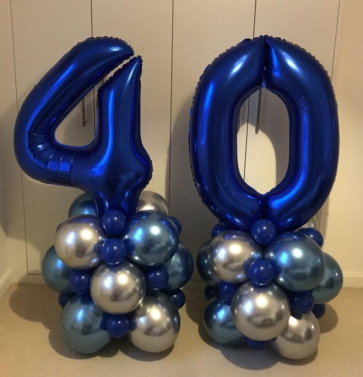 Image of 4 Balloon Numbers Birthday Decorations, 40In Navy Blue Balloons for Party | Eye-catching Appearance, Perfect Decorative Centerpieces, Convenient Self-sealing Structure, Widely for Various Occasions