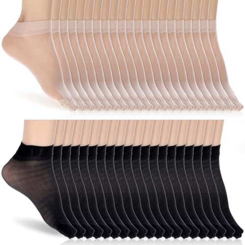 Bewudy 20Pairs Sheer Ankle Socks, Sheer Socks Women Thin Breathable Sock Soft Silky Short Silk Sock No Show Low Cut socks