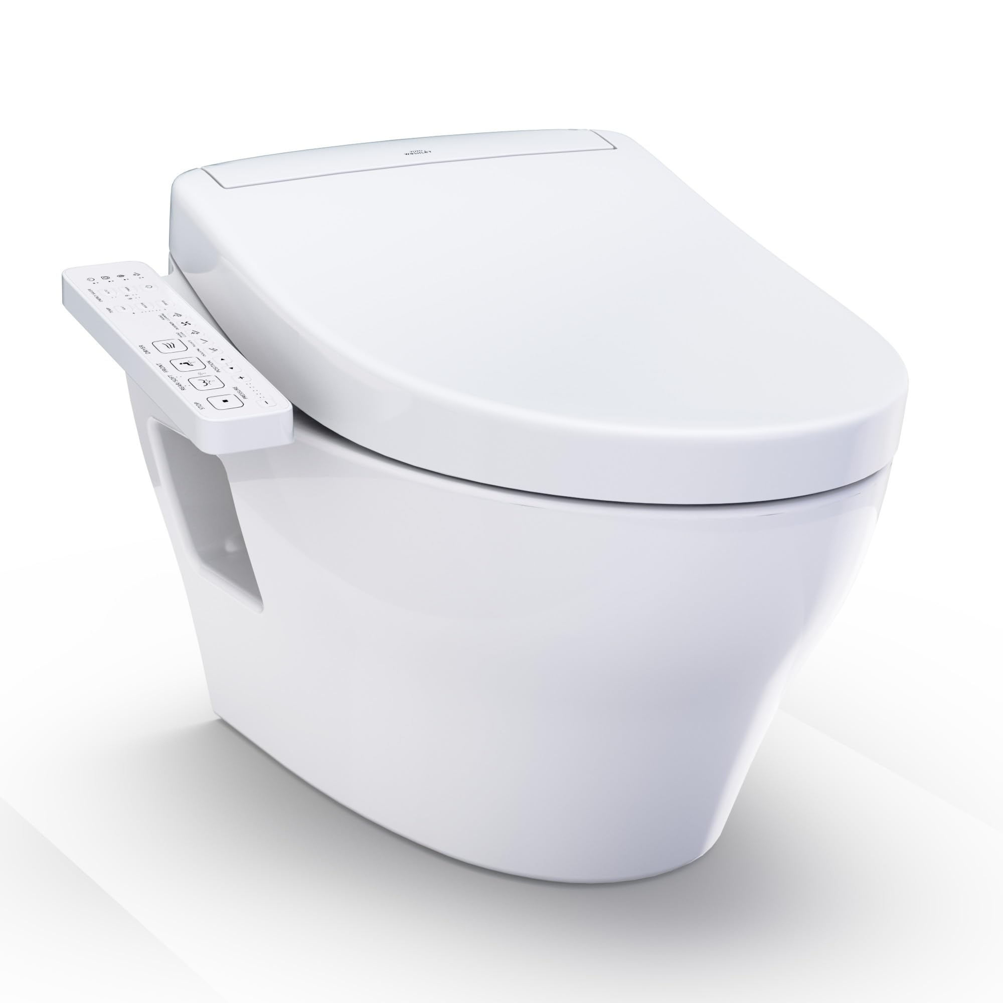 TOTOのWASHLET TOTO® WASHLET®+ EP Wall-Hung Elongated Toilet and WASHLET S2 Bidet