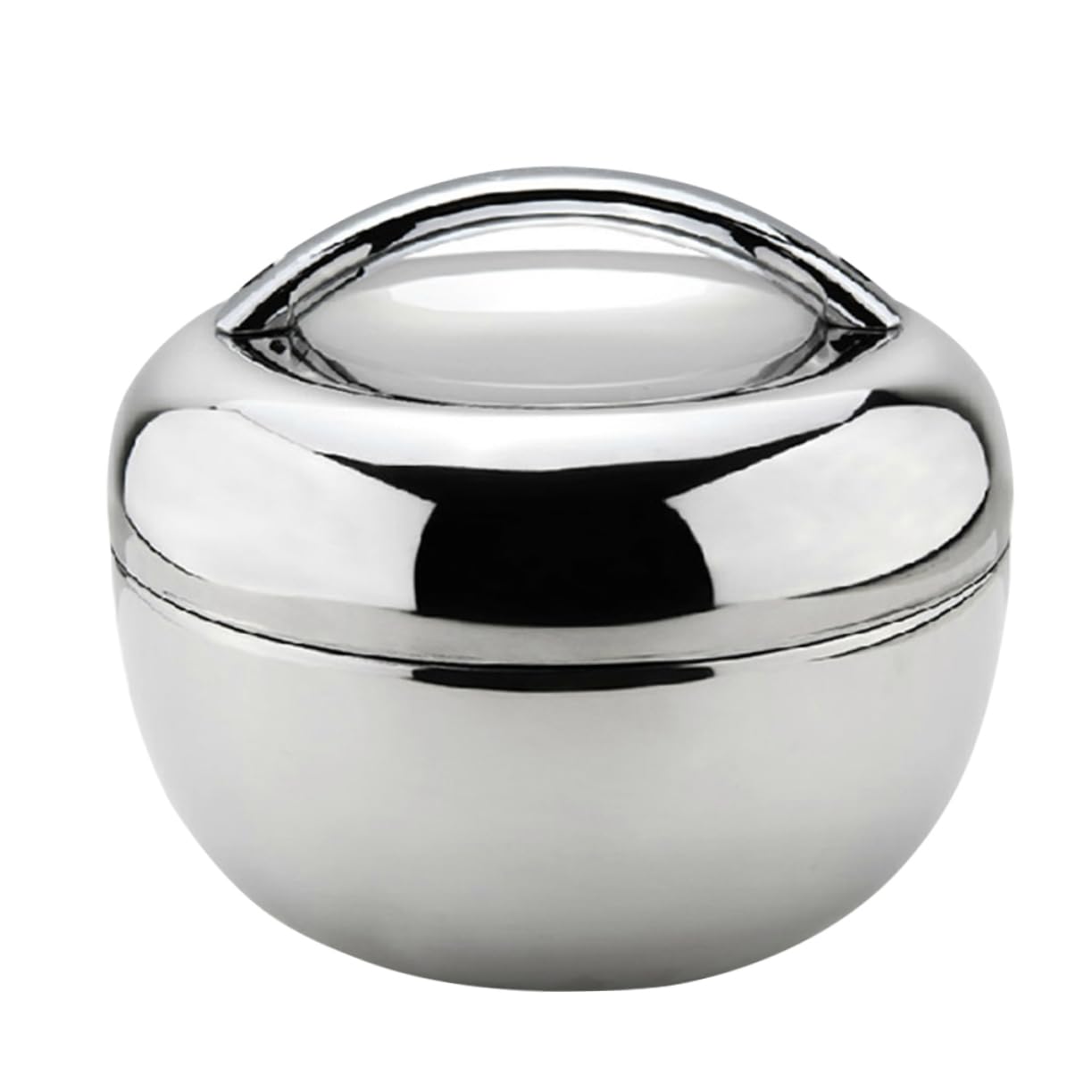 Recipiente para mantener el calor de los alimentos con aislamiento térmico portátil color plata