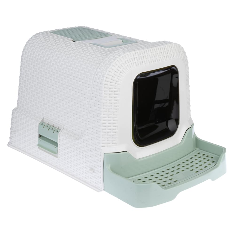 Inodoro con capó con cajón de esparcidor | con escalera extensible para facilitar la entrada | Incluye bolsa para excrementos, pala y filtro de carbón | Dimensiones: 69 x 42 x 41 cm
